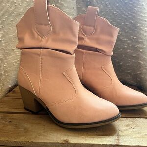 Charles Albert Blush Heeled Boots Size 7